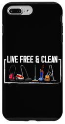 Live Free & Clean Aspirapolvere divertente Custodia per iPhone 7 Plus/8 Plus