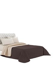 Italian Bed Linen Q-EL Elegant Edredão estivo, microfibra, castanho/creme, 170 x 270 cm