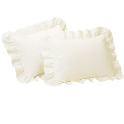 Fresh Ideas Verstoorde Kussen Sham 2 Pack, Koning, Ivoor