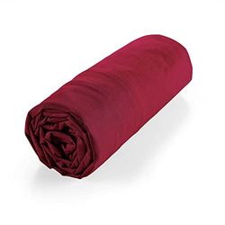 Douceur d'Intérieur Fitted Sheet 180 x 200 cm 100% Organic Cotton Biolina Burgundy