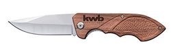 kwb Coltello da caccia con manico in legno 021990 (lama da 85 mm in acciaio inossidabile, con clip per cintura), 1 pezzo,
