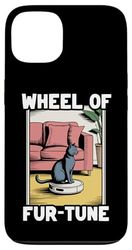 Wheel Of Fur-Tune Cat On Robot Vacuum Cleaner Cat Case for iPhone 13