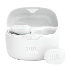 JBL Tune Buds Bezprzewodowe Słuchawki Douszne z Redukcją Szumów, Bluetooth, Mocnym Basem, 48h Odtwarzania, Wodoodporne IP54, 4 Mikrofony, doskonałe do Biegania lub Słuchania w Podróży, Białe