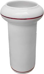 ARMONIE D’EPOCA Porta spazzolini in ceramica con supporto in ferro forgiato (Bordo bordeaux, Ceramica liscia)