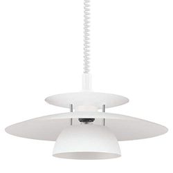 EGLO Brenda Lampadario a 1 luce, lampada a sospensione in metallo e plastica, lampadario da tavolo in bianco, lampada a sospensione per soggiorno con attacco E27, diametro 43 cm