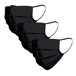 by Jungfeld – Fabric Mouth Nose Mask 100% Cotton Unisex Black Pack of 3
