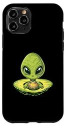 Custodia per iPhone 11 Pro Strano alieno con Ufo di avocado