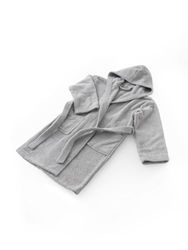 Albornoz niño Bolsa Liso Gris plata Talla 14-16