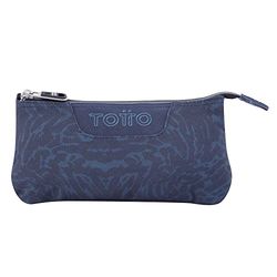 School Case Three Compartments Blue and Black Geometric - Board