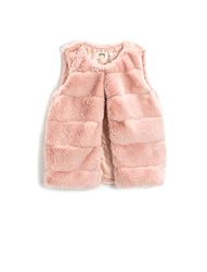 Koton Faux Fur Vest Round Neck Veste, Salmon (992), 5/6 Years Ragazze