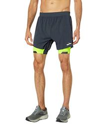 BROOKS 211405044 Run Visible 5" 2-in-1 Short Pantaloncini Uomo Asphalt/Nightlife Taglia 25