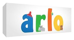 Little Helper Toile pour Nursery avec panneau avant, motif personnalisable avec nom de garçon Arlo Arlo 15 x 42 x 4 cm multicolore