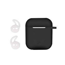 Celly Aircase Funda - Accesorio para Auriculares (Funda, Apple, Airpods, Silicona, Negro)