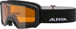 ALPINA Scarabeo JR. OTG-skibril met anti-condens, extreem robuuste en onbreekbare OTG-skibril met 100% uv-bescherming voor kinderen, zwart, eenheidsmaat