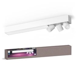 Philips Hue White & Color Ambiance Centris a 3 faretti, regolabile, 16 milioni di colori, controllabile tramite app, compatibile con Amazon Alexa, bianco.
