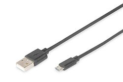 DIGITUS USB 2.0 aansluitkabel - 1,8 m - USB A (St) naar USB Micro B (St) - 480 Mbit/s - USB compatibel - zwart