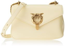 Pinko Messenger, Bandolera Cupido Mini Vitello para Mujer, C08Q_DOPPIA Panna-Antique Gold