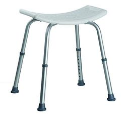 Bath & Shower Tabouret de Douche Duschhocker Aluminium, Blanc, 60x10x33 cm
