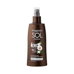 Bottega Verde - Latte Solare SOL Cocco SPF 30, 200 ml, con Latte di Cocco, Estratto di Carota e Papaya, Protegge e Intensifica l’Abbronzatura, Texture Ultra Fluida, Water Resistant