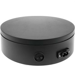 PrimeMatik - Base giratória elétrica 20 cm preto plataforma giratória