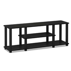 Furinno TV-standaards zonder gereedschap, Hout, Americano/Zwart, one size