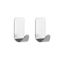 Tiger Palma Self-Adhesive Hooks Pack of 2 Matte Silver