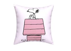 Snoopy - Pink Booth kussen, met leuk ontwerp, kussen, decoratie, afmetingen 35 x 11 x 35 cm, kleur roze, officieel product (CyP-merken)