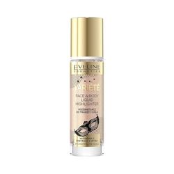 Eveline Cosmetics Varit Surligneur liquide n° 01 Champagne Gold | Formule polyvalente pour joues, yeux, lèvres et corps | Enrichi en vitamine C et extrait d'iris