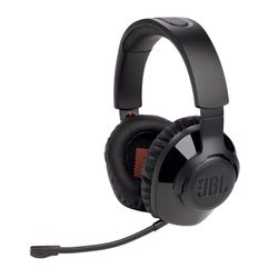 JBL Quantum 350 Auriculares para gamers con un diseño de diadema y micrófono Boom desmontable, tecnología QuantumSURROUND disponible para Windows y conectividad USB, negro