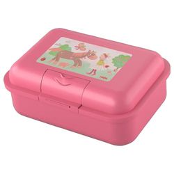 HABA Fiambrera de princesa y caballo (rosa) con compartimento separador, resistente para niños, apta para lavavajillas, ideal para escuela, guardería y viajes – 2012442004