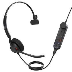 Jabra Engage 50 II Auriculares Monoaurales, Link Call Control, 3 micrófonos con cancelación de ruido, ultraligeros, cable USB-A, Certificado por MS Teams, funciona con todas las plataformas, Negro