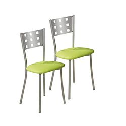 ASTIMESA SCMCVE 2 sedie da cucina, in metallo, verde, altezza della seduta: 45 cm