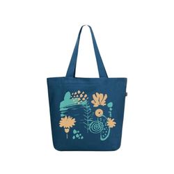 Eco Right - Bolsas grandes de lona para mujer, con bolsillo interior, bolsa reutilizable con cremallera para escuela, trabajo, compras, playa, Abstract Bloom, Talla única, Utilidad