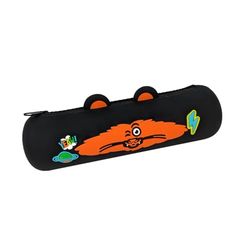 Mitama Pennenetui Mitamini Animals met ritssluiting, van siliconen, zwart, voor kinderen en jongens, school en vrije tijd