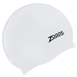 Zoggs Badmössa för Vuxna - Bekväm, Halkfri, Formad, Klorbeständig (En Storlek), Vit
