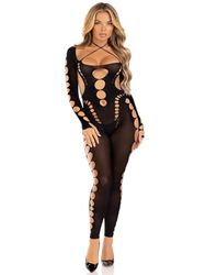Leg Avenue Women's Seamless footless bodystocking, O/S (Black)