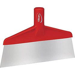 Vikan Hygiene 29104 Vloerschraper, rood, van roestvrij staal, 260 mm / 10