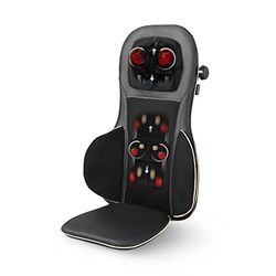 medisana MC 825 Cuscino massaggiante shiatsu per schiena e collo, cuscino sedile massaggiante con digitopressione, massaggio cervicale, funzione calore, 3 intensità, funzione luce rossa, telecomando