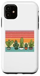 Carcasa para iPhone 11 Cactus vintage suculentas plantas jardinería regalos amantes de las plantas