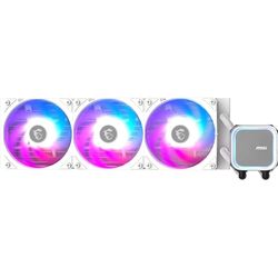 MSI MAG CORELIQUID A13 360 AIO CPU Liquid Cooler - Full CPU Coverage, Improved Water Channel Design, Minimalism Meets Illumination, CycloBlade 7, Split-Flow Radiator, Rifle Bearing Fans