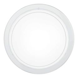 EGLO Plafón PLANET 1, aplique de parede com 1 lâmpada, plafond de aço, cor branca, vidro pintado de cor branca, casquilho E27