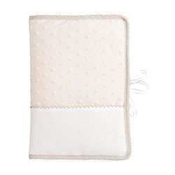 Filet - Couvre-Livret Sanitaire à Broder, Nouveau-né, Compatible avec Chaier de Santé de l’Enfant Formulaire CERFA no 12593 02, Made in Italy, Couleur Tourterelle AMP3028T Taille Unique