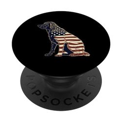 Golden Retriever - Cachorro de perro con bandera estadounidense del 4 de julio PopSockets PopGrip Intercambiable