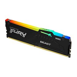 Kingston FURY Beast Noir RGB 64Go (4x16Go) 6000MT/s DDR5 CL40 DIMM Mémoire pour PC de Gamer Kit de 4 Intel XMP - KF560C40BBAK4-64