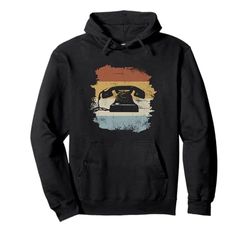 Teléfono antiguo de estilo vintage con esfera 60s 70s 80s Sudadera con Capucha