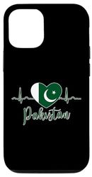 Coque pour iPhone 12/12 Pro Drapeau du Pakistan Cœur Pakistanais Heartbeat ECG Racines pakistanaises