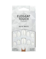 Polished Colour 24 Nails With Glue Squoval Quite White