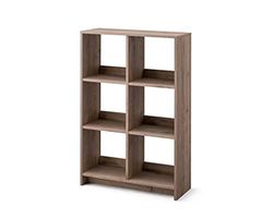 Iris Ohyama, Kubus boekenkast / Open houten plank / Kast met 6 planken , Eenvoudige montage, modulair, Kantoor, woonkamer, school - Wood Open Shelf - WOS-6 - AsBruin