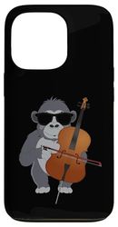 Funny Gorilla Wearing Sunglasses Playing Cello Monkey Case for iPhone 13 Pro