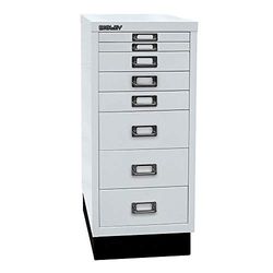 BISLEY MultiDrawer Serie 29 con Base, DIN A4, 8 cajones, Metal, 645 Gris Claro, 38 x 27,9 x 67 cm